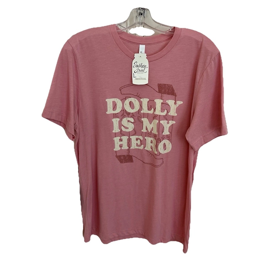 Southern Fried Design Barn Dolly Is My Hero T-shirt. Women's Size Large NWT Rare